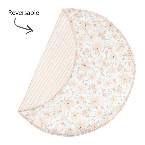 Meadow Floral Round Baby Play Mat with Milestone Cards