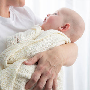 Bassinet Cotton Cellular Blanket - Natural Cream White