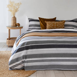Indiana Polycotton Quilt Cover Set - Grey Multi