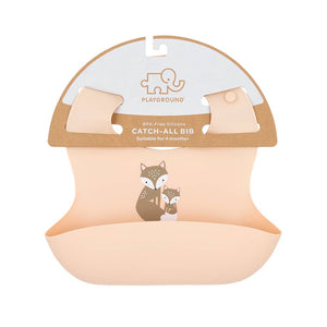 Silicone Baby Bib - Fox/Blush