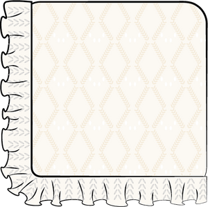 Mila Pointelle Cotton Knit Frill Baby Blanket | Snow