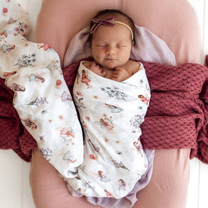Fairy Garden Organic Cotton Snuggle hunny Muslin Baby Wrap