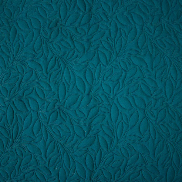 Botanica Leaf Pattern Teal Coverlet / Bed Cover Set