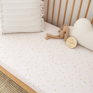Snuggle Hunny Stardust Organic Cotton Twinkle Stars Fitted Cot Sheet
