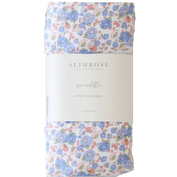 Muslin Swaddle Baby Wrap- Liberty Blue