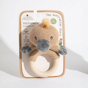 Baby Ring Rattle - Cotton Knit Platypus