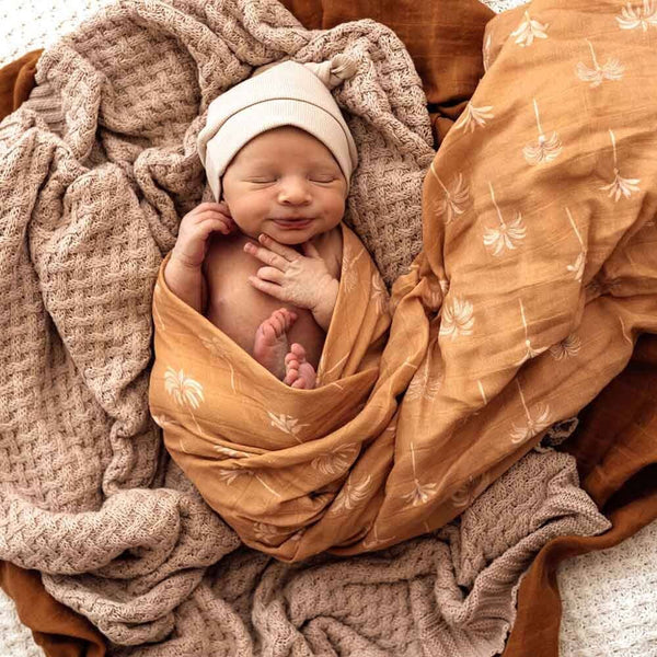 Snuggle Hunny Bronze Palm Organic Muslin Baby Wrap