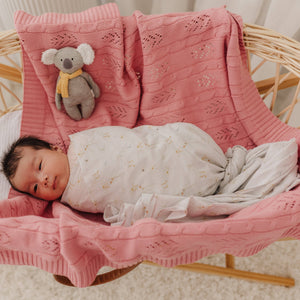 Gwen the Goose Muslin Baby Wrap & Buttermilk Pram Clip Set