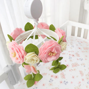 Floral Wreath Pretty Musical Baby Nursery Mobile Set