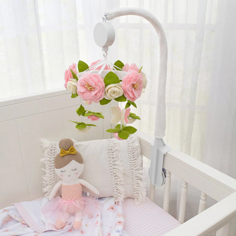 Floral Wreath Pretty Musical Baby Nursery Mobile Set