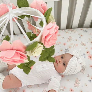 Floral Wreath Pretty Musical Baby Nursery Mobile Set