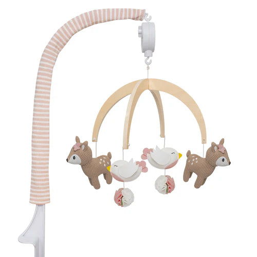 Sophia's Garden Musical Baby Nursery Cotton Knit Animal Mobile Set
