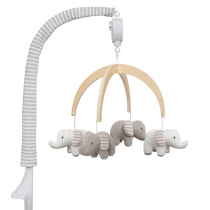 Grey Elephants Musical Cot Mobile Baby Nursery