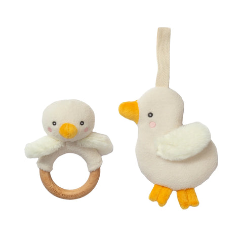 2 pce Goosey Goosey Wooden Teething Ring & Dummy Chain Gift Set