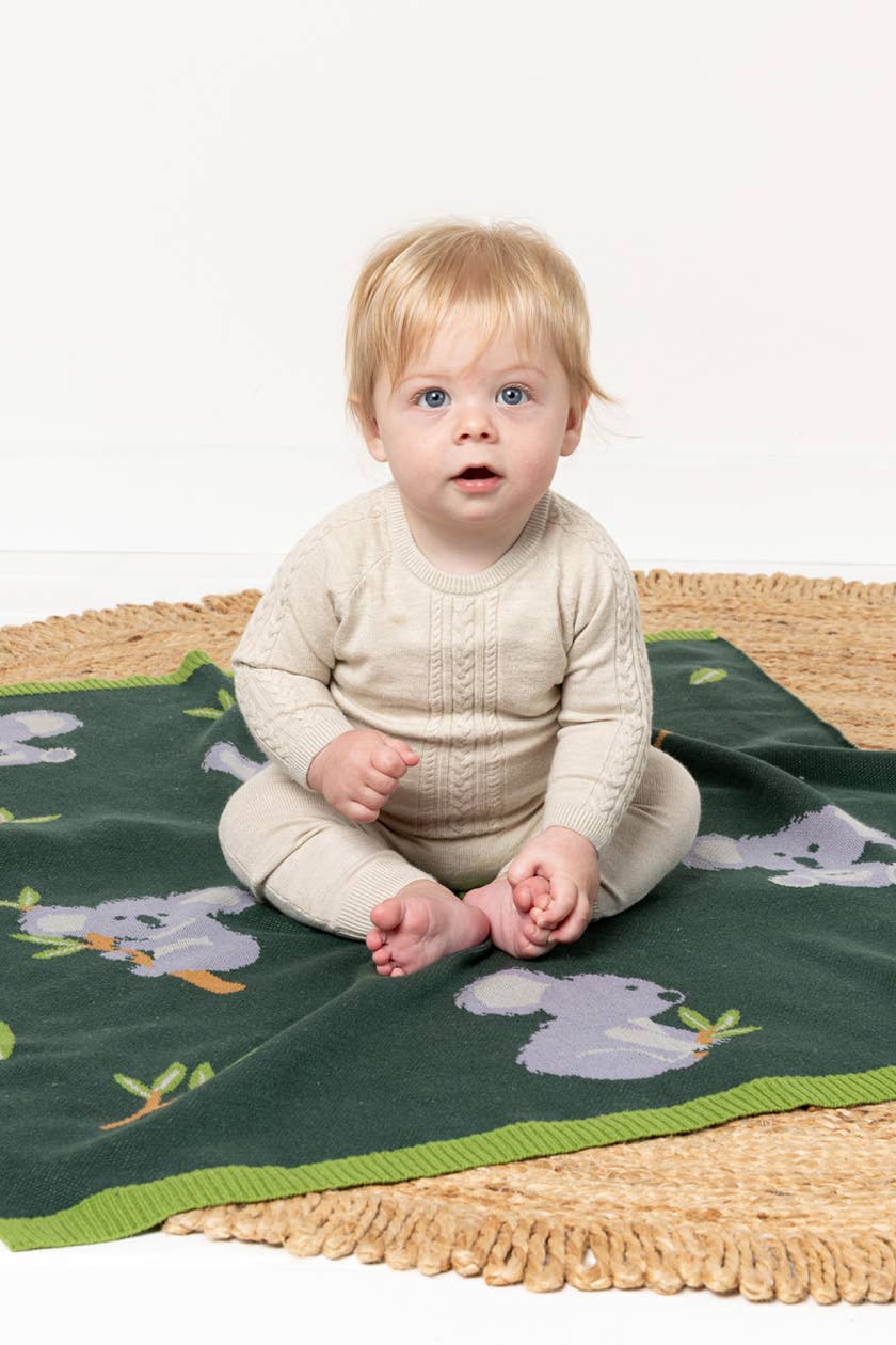 Indus Design Kiki Koala Cotton Knit Baby Blanket