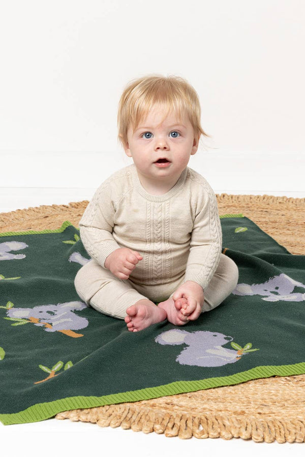 Indus Design Kiki Koala Cotton Knit Baby Blanket