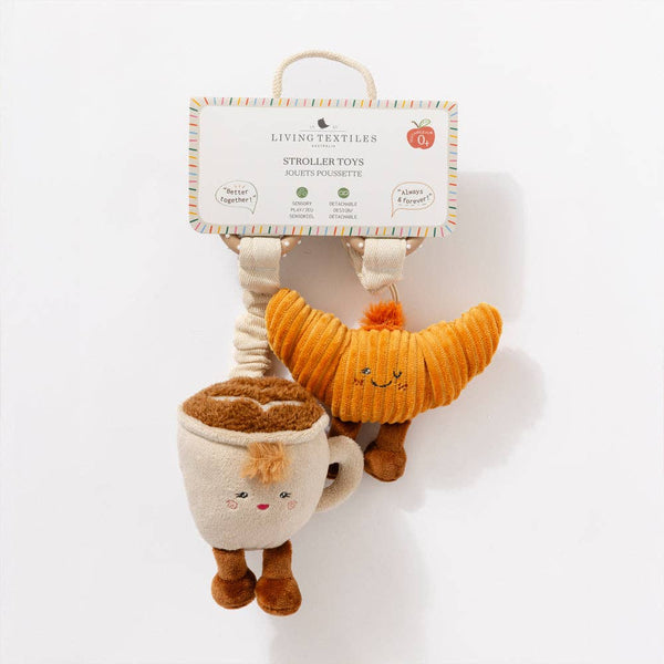 2 Pack Mini Market Brunch Baby Stroller Toys - Coffee & Croissant