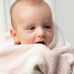 Chenille Baby Blanket - Pink Hearts