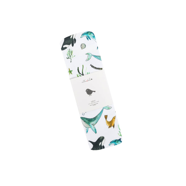 Under the Sea Organic Cotton Newborn Baby Swaddle Wrap