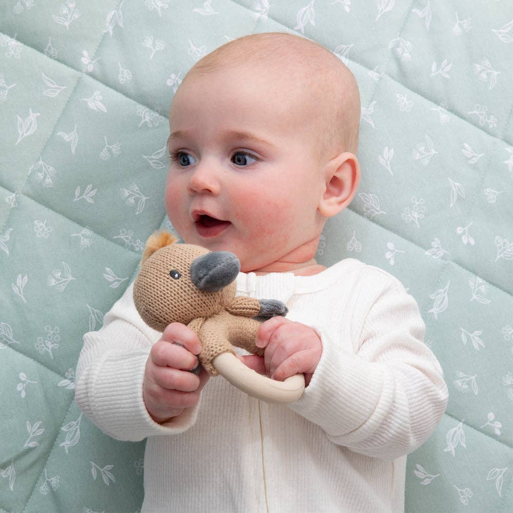 Baby Ring Rattle - Cotton Knit Platypus