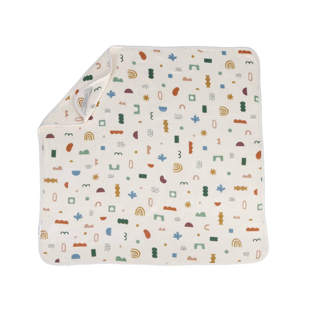 5 Layer Muslin Baby Pram Blanket - Geo Mod