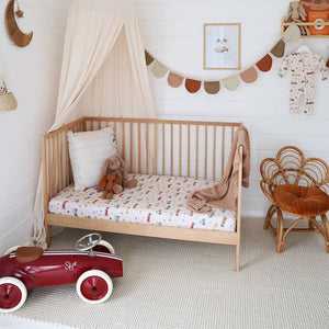 Snuggle Hunny Vintage Cars Organic Cotton Fitted Cot Sheet