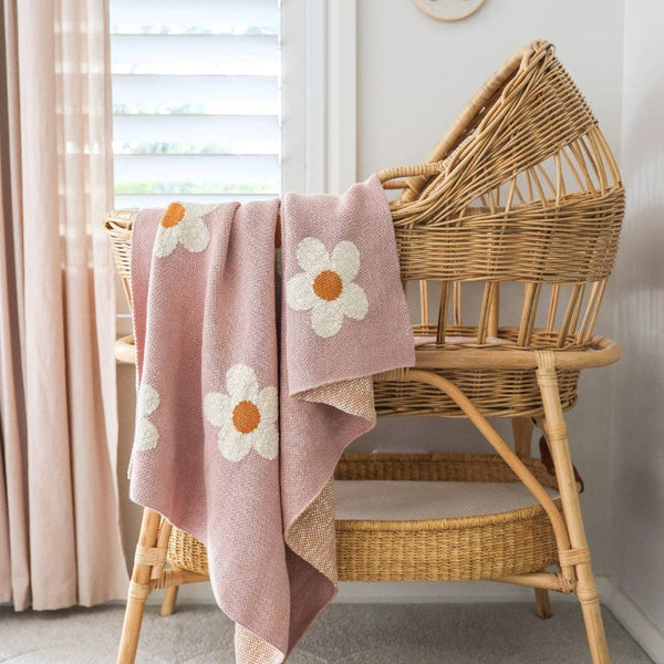 Daisy Days Baby Girl Pink Nursery Pram Blanket