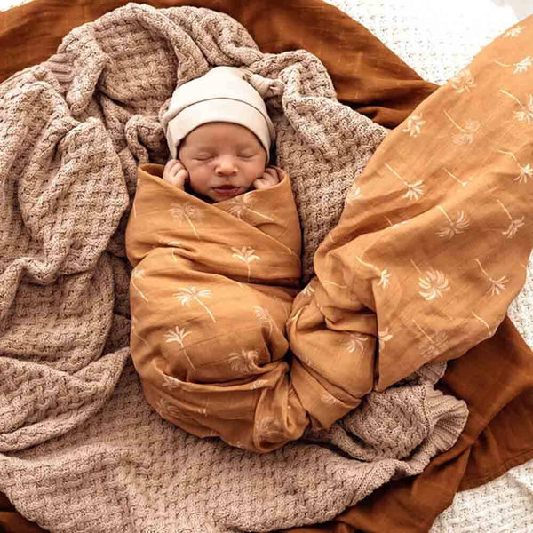 Snuggle Hunny Bronze Palm Organic Muslin Baby Wrap