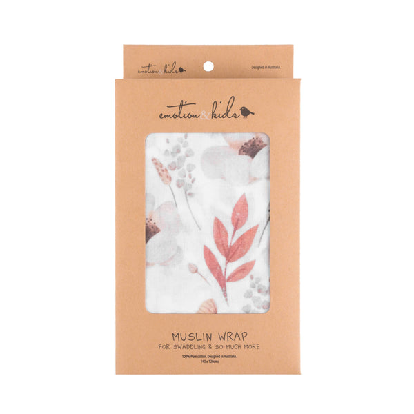 Boho Floral Muslin Baby Wrap / Swaddle