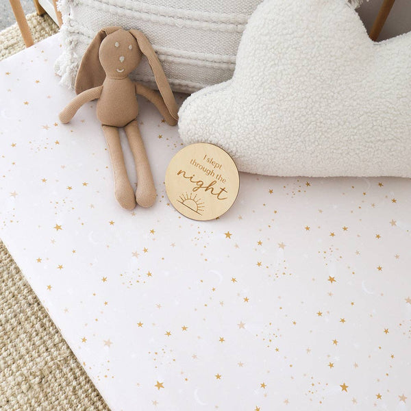 Snuggle Hunny Stardust Organic Cotton Twinkle Stars Fitted Cot Sheet