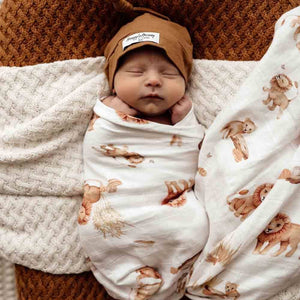 Snuggle Hunny Lion Organic Muslin Newborn Baby Wrap