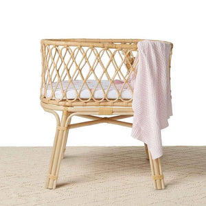 Blush Pink Diamond Knit Organic Cotton Baby Blanket Snuggle Hunny