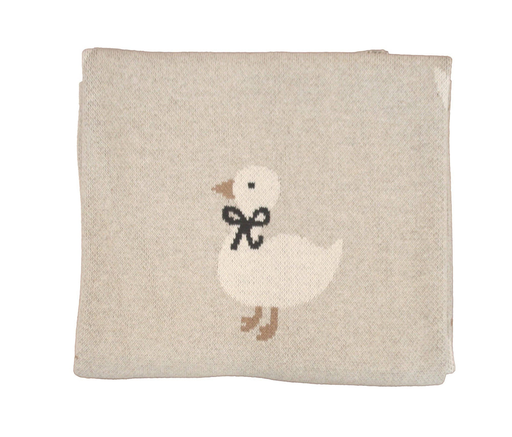 Duck Baby Blanket Alimrose Cotton Knit - Natural