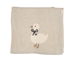 Duck Baby Blanket Alimrose Cotton Knit - Natural