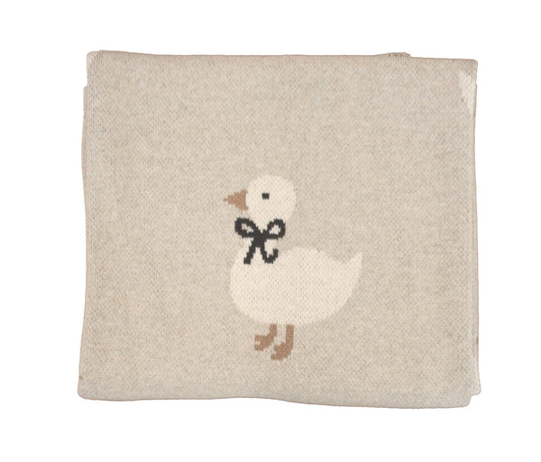Duck Baby Blanket Alimrose Cotton Knit - Natural