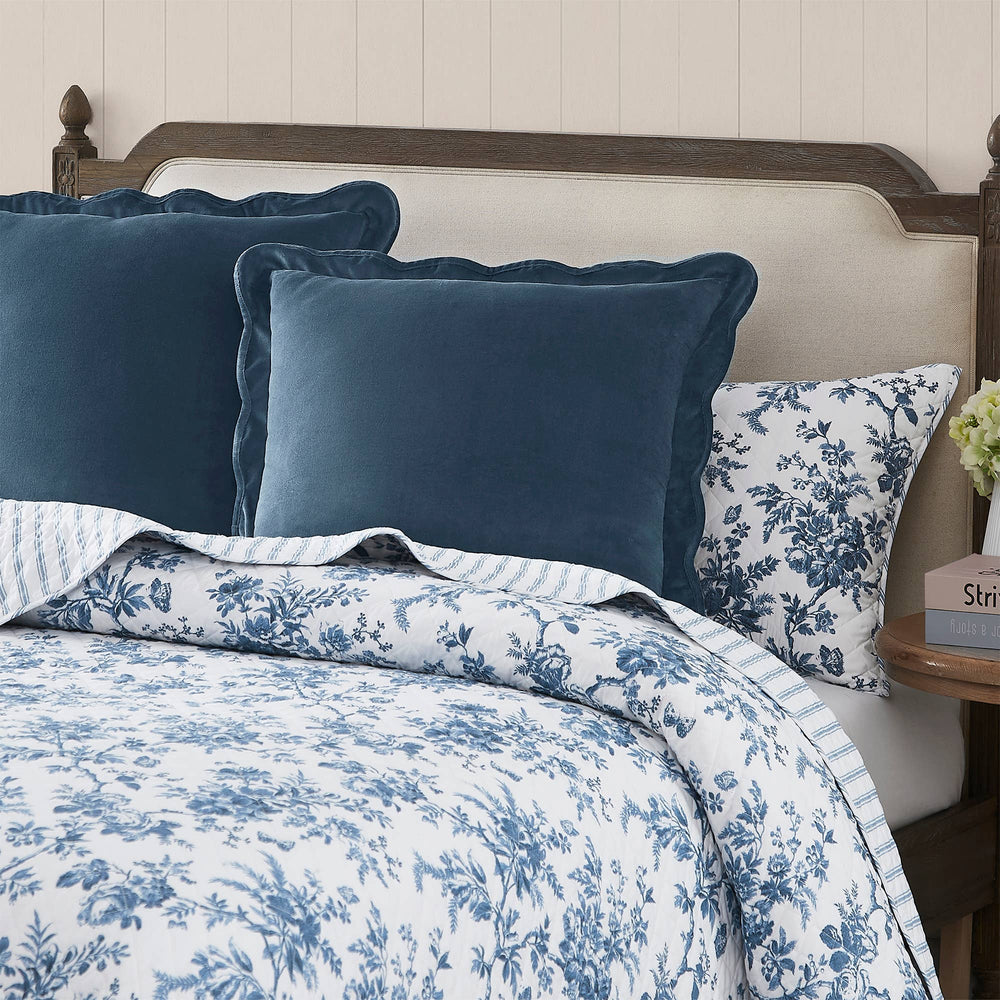 Laura Ashley Somerford Midnight Blue European Pillow Case / Large Cushion Cover