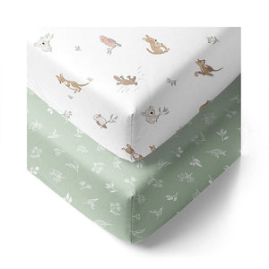 2 Pack Organic Cot Fitted Sheet - Australiana