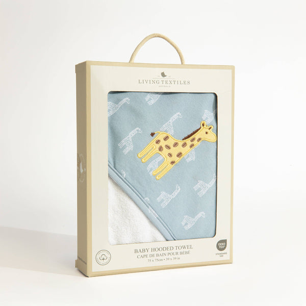 Hooded Baby Towel- Giraffe Applique - Wild Safari