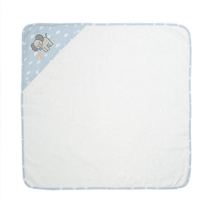Organic Hooded Baby Towel - Living Textiles Elephant Playtime
