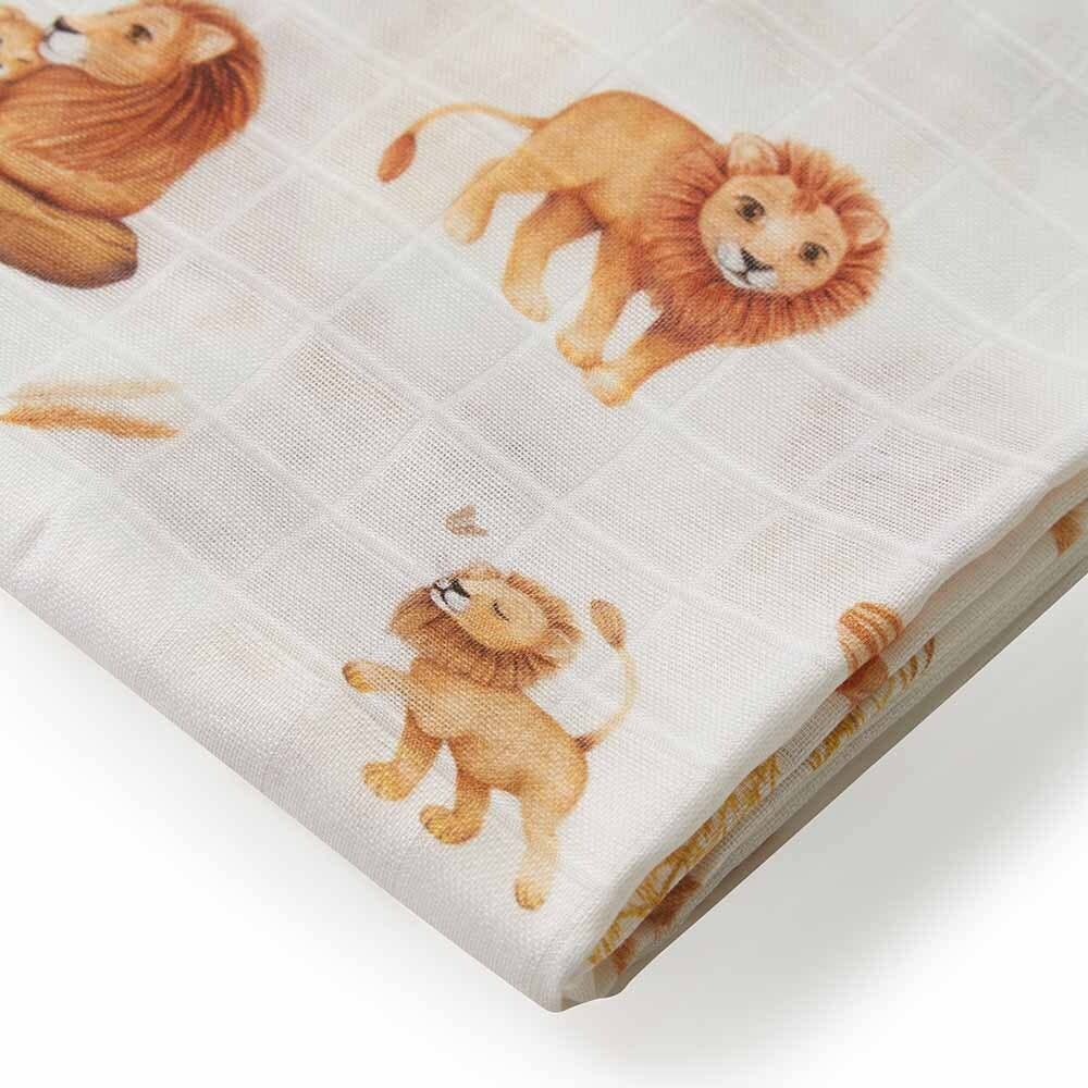 Snuggle Hunny Lion Organic Muslin Newborn Baby Wrap