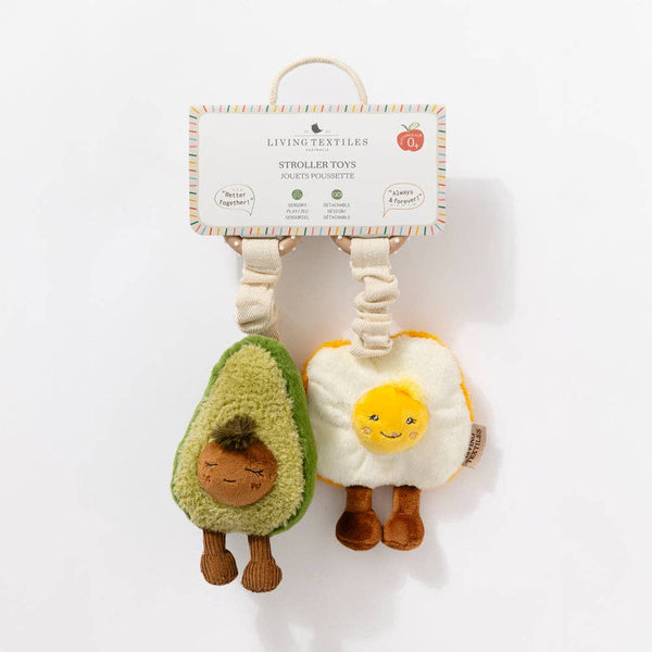 2 Pack Mini Market Brunch Baby Stroller Toys - Avocado & Egg on Toast