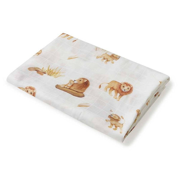 Snuggle Hunny Lion Organic Muslin Newborn Baby Wrap