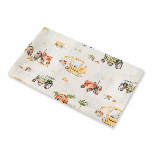 Diggers & Tractors Organic Cotton Snuggle Hunny Muslin Baby Wrap