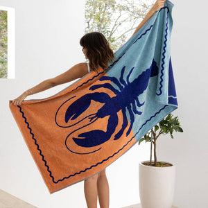 Jacquard Beach Towel - Lobster