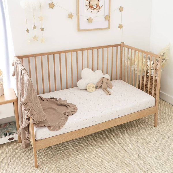 Snuggle Hunny Stardust Organic Cotton Twinkle Stars Fitted Cot Sheet