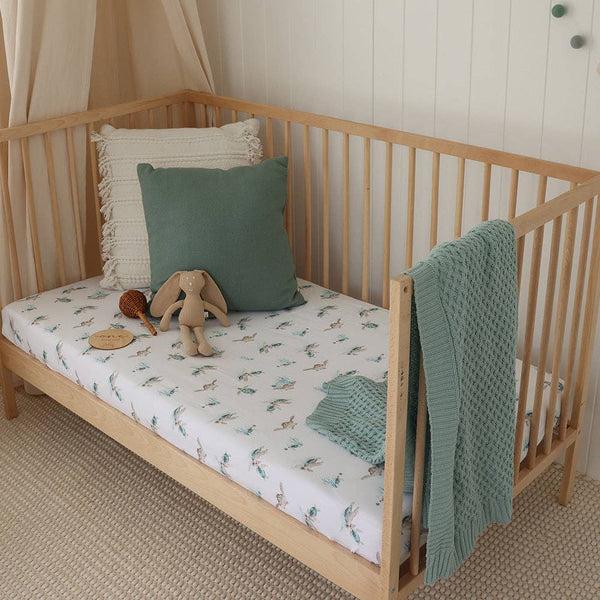 Snuggle Hunny Sage Diamond Knit Organic Baby Blanket