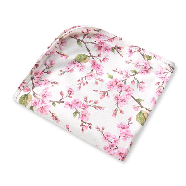 Snuggle Hunny Cherry Blossom Organic Jersey Newborn Baby Wrap & Topknot Gift Set
