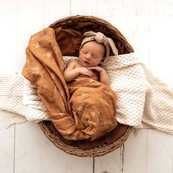 Snuggle Hunny Bronze Palm Organic Muslin Baby Wrap