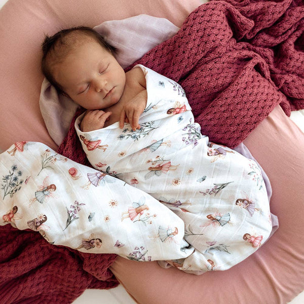 Fairy Garden Organic Cotton Snuggle hunny Muslin Baby Wrap