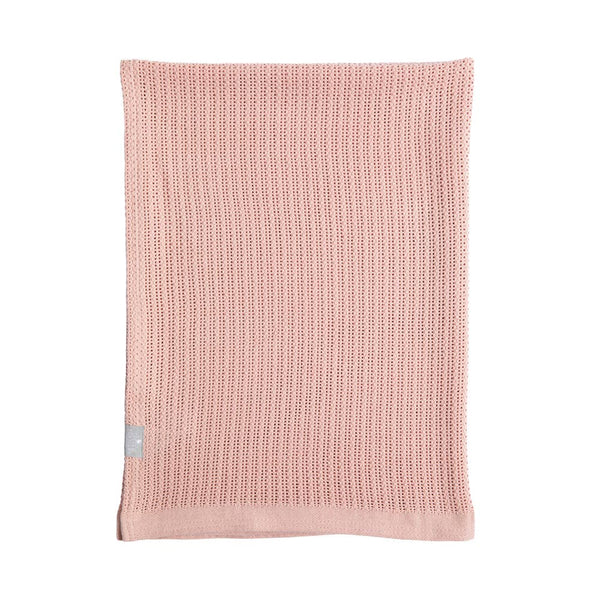 Bassinet Cotton Cellular Blanket - Dusty Pink